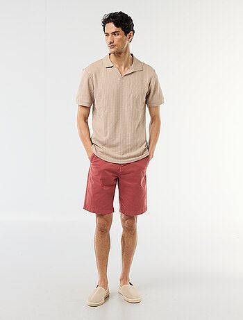 Polo à manches courtes et matière en nid d'abeilles