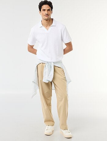 Polo à manches courtes et matière en nid d'abeilles