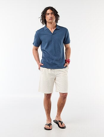 Polo à manches courtes et matière en nid d'abeilles