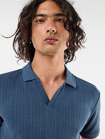 Polo à manches courtes et matière en nid d'abeilles