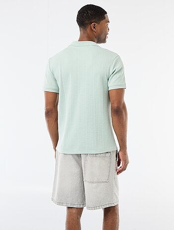 Polo à manches courtes et matière en nid d'abeilles