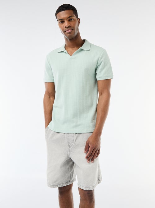 Polo à manches courtes et matière en nid d'abeilles - Kiabi Polo à manches courtes et matière en nid d'abeilles - Kiabi