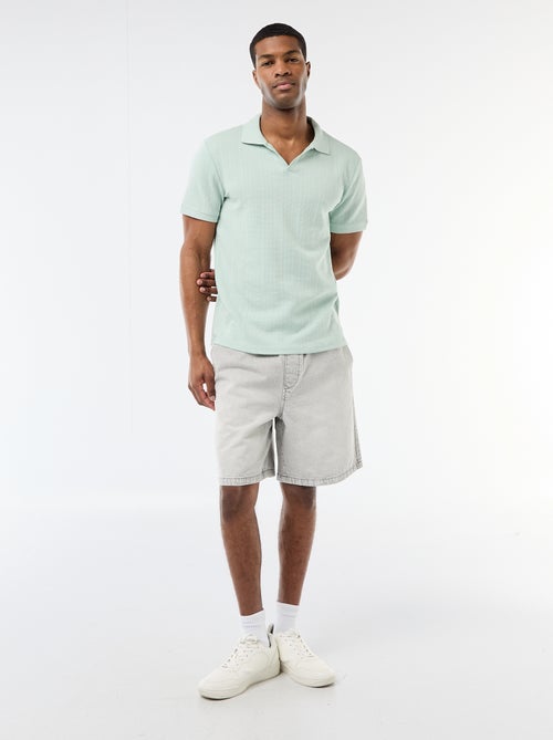 Polo à manches courtes et matière en nid d'abeilles - Kiabi Polo à manches courtes et matière en nid d'abeilles - Kiabi