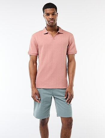 Polo à manches courtes et matière en nid d'abeilles