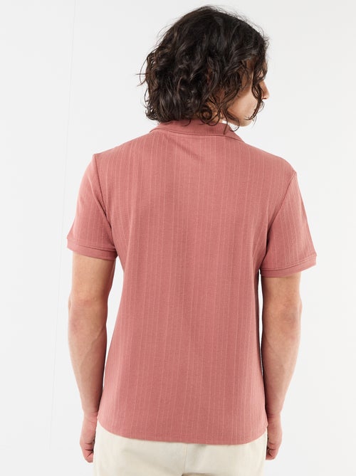 Polo à manches courtes et matière en nid d'abeilles - Kiabi