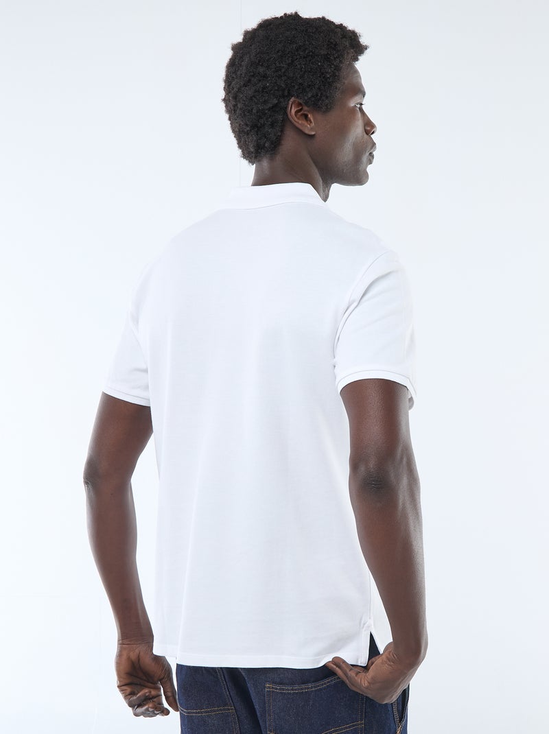 Polo à manches courtes homme en maille piquée uni Blanc - Kiabi