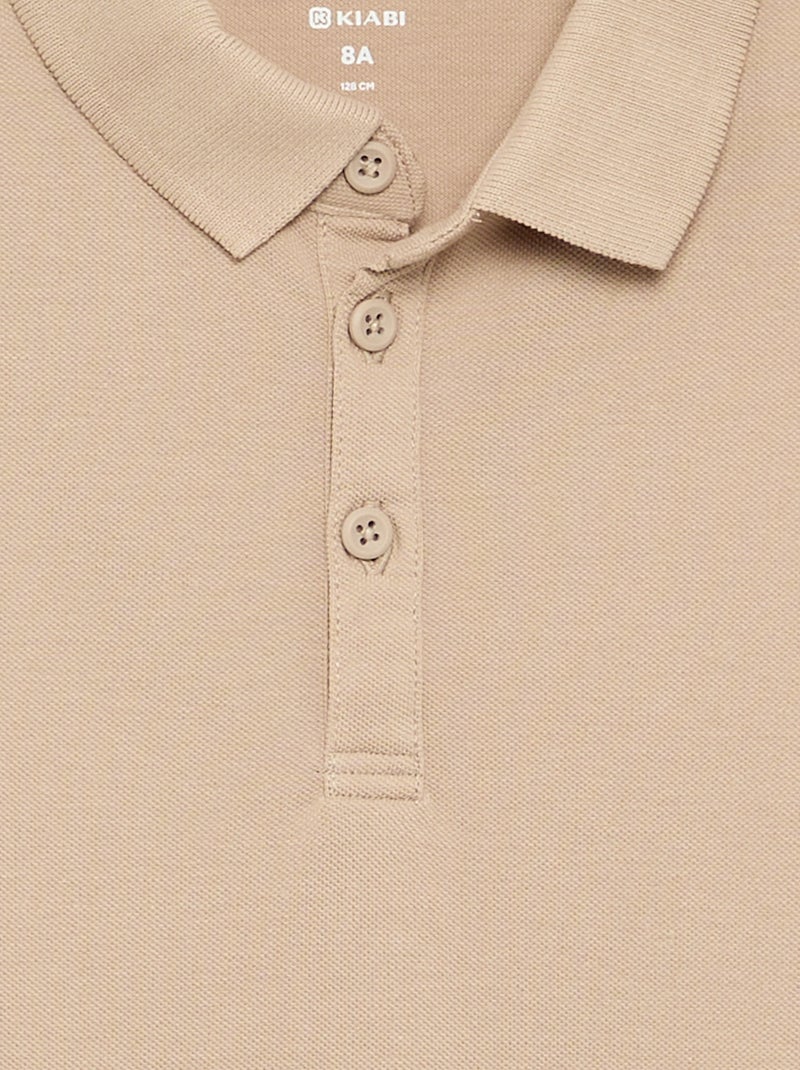 Polo à manches longues Beige - Kiabi