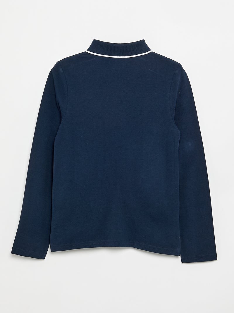 Polo à manches longues Bleu - Kiabi