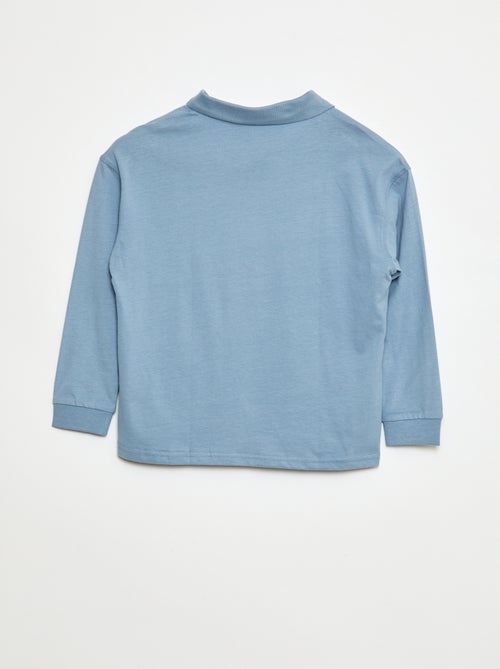 Polo à manches longues uni - Kiabi