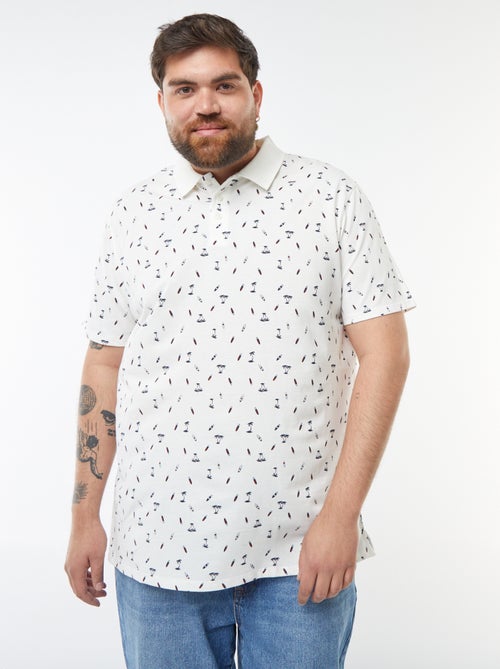 Polo à motifs en maille piquée - Kiabi
