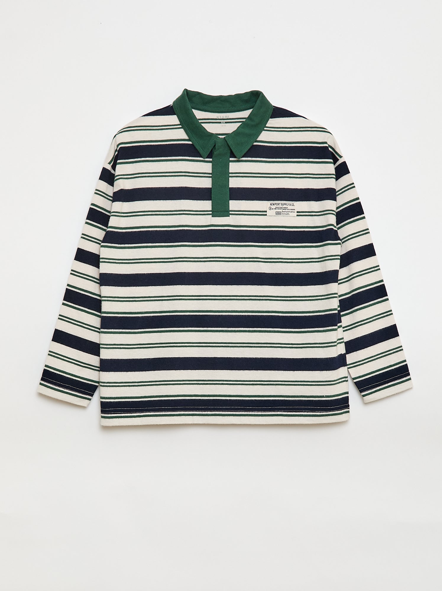 Polo à rayures en maille jersey à manches longues