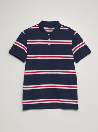 Polo à rayures en piqué de coton
