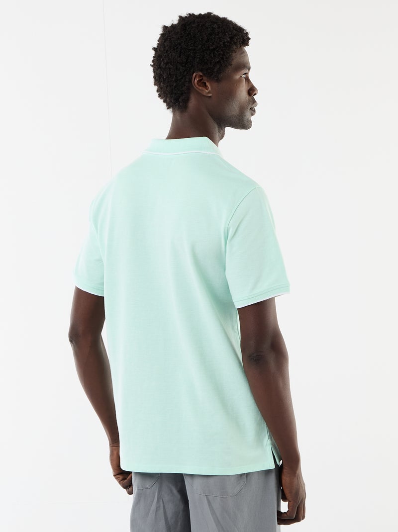 Polo avec broderie sur poitrine Vert - Kiabi