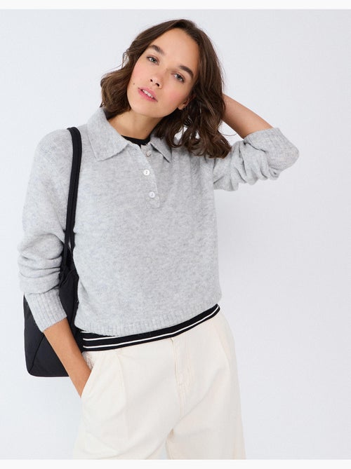 Polo avec mélange de laine et d’alpaga, mo fashion - Kiabi