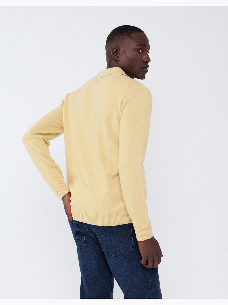 Polo avec mélange de laine, mo fashion Jaune - Kiabi