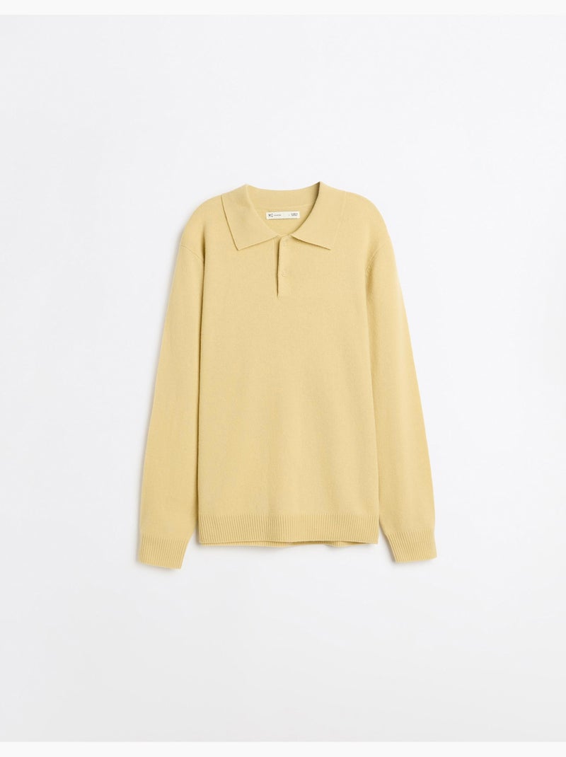 Polo avec mélange de laine, mo fashion Jaune - Kiabi