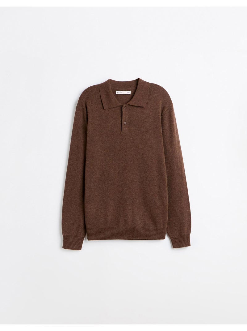 Polo avec mélange de laine, mo fashion Marron - Kiabi