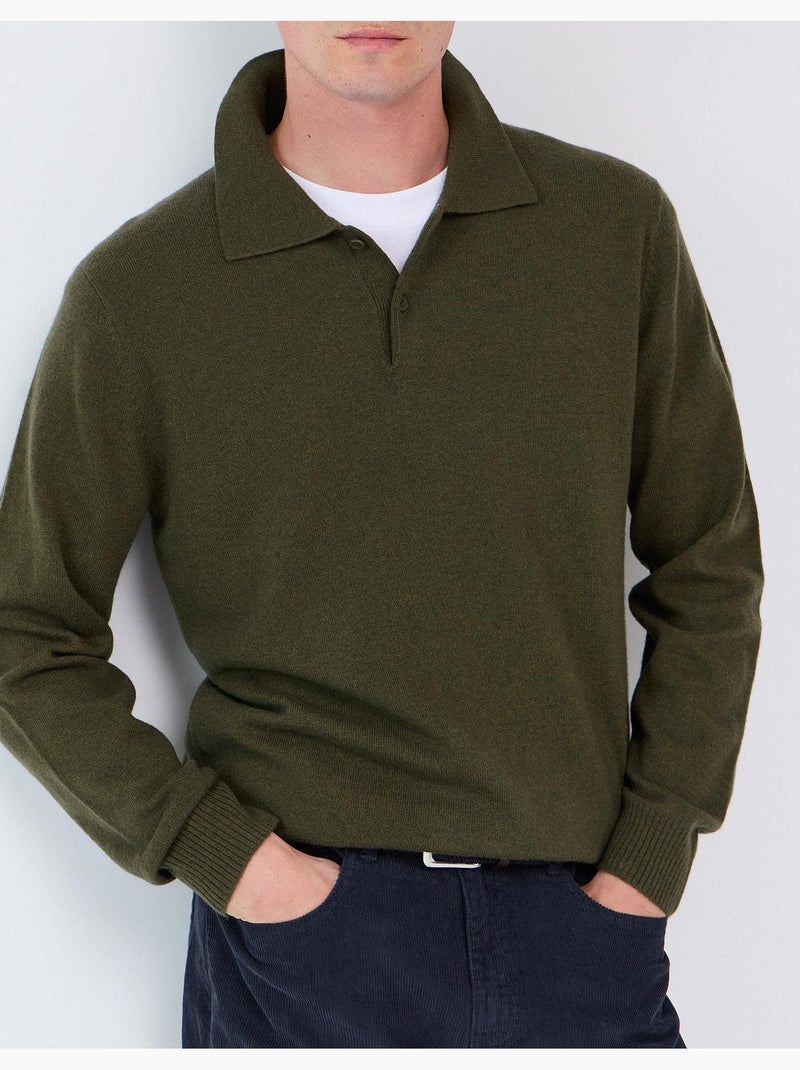 Polo avec mélange de laine, mo fashion Vert - Kiabi
