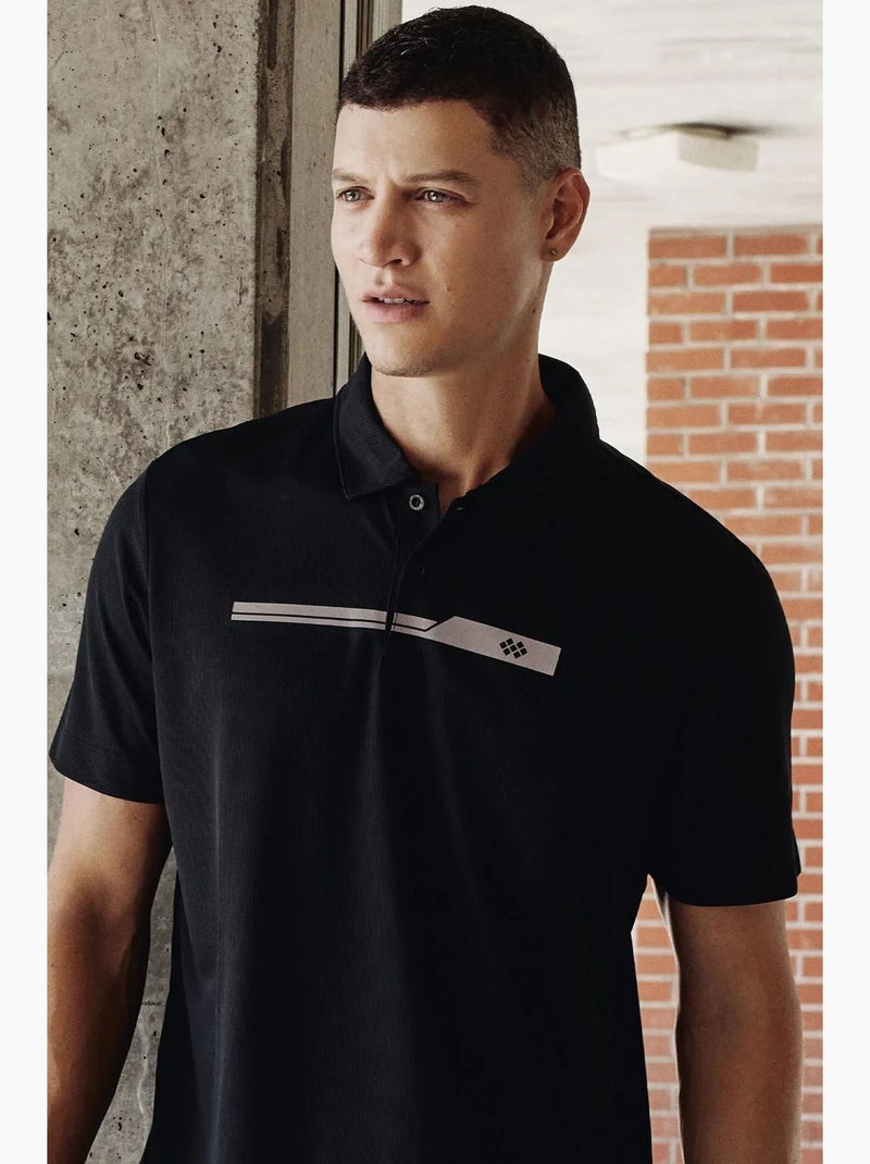 Polo boutonné tommy Noir - Kiabi