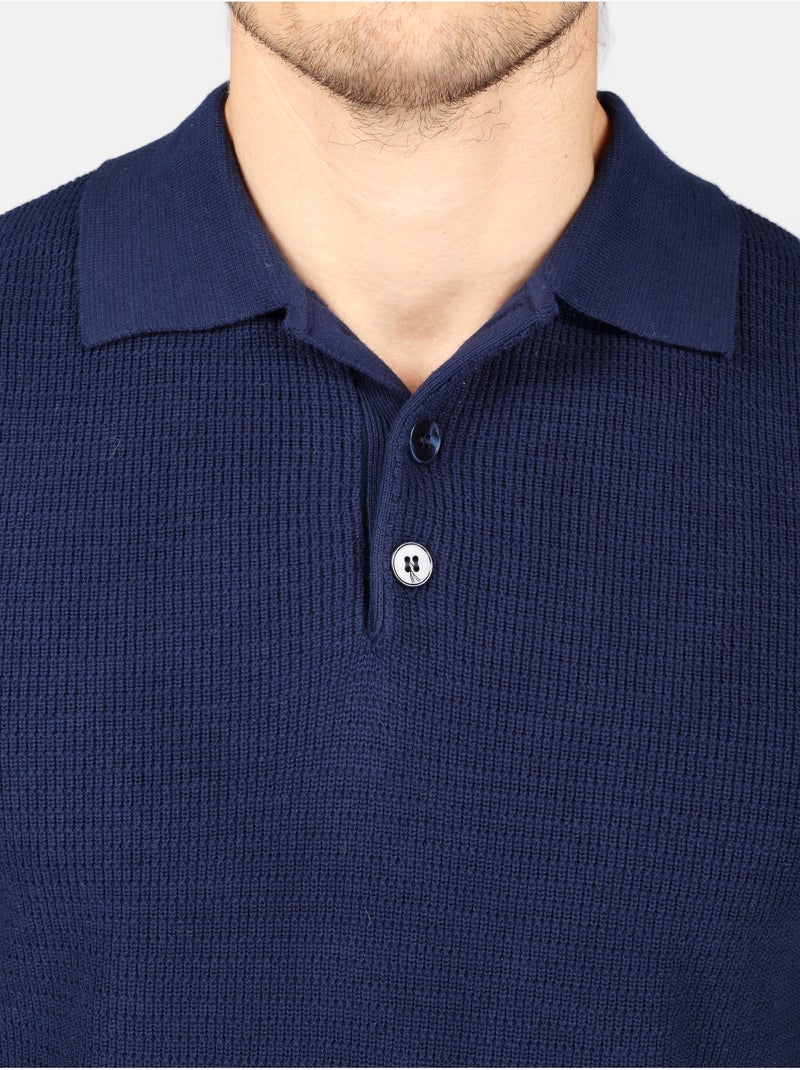 Polo col boutonné - Kenzarro Bleu foncé - Kiabi