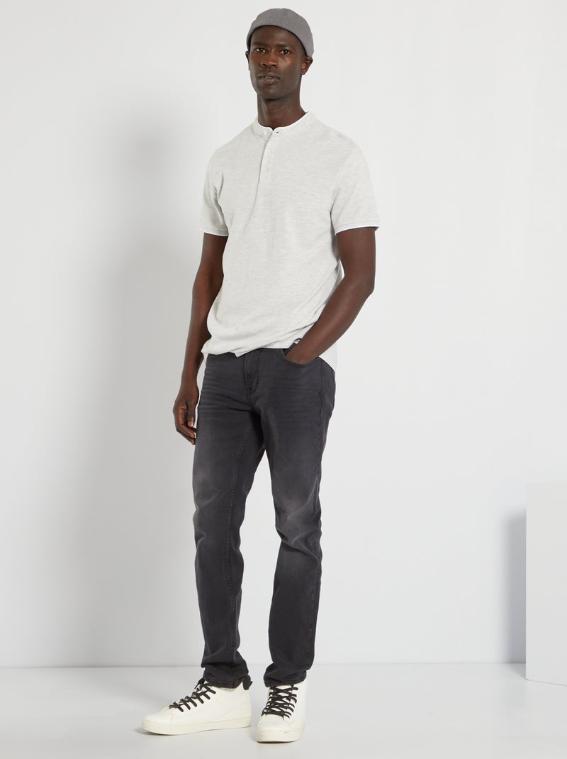 Polo col mao Gris chiné - Kiabi
