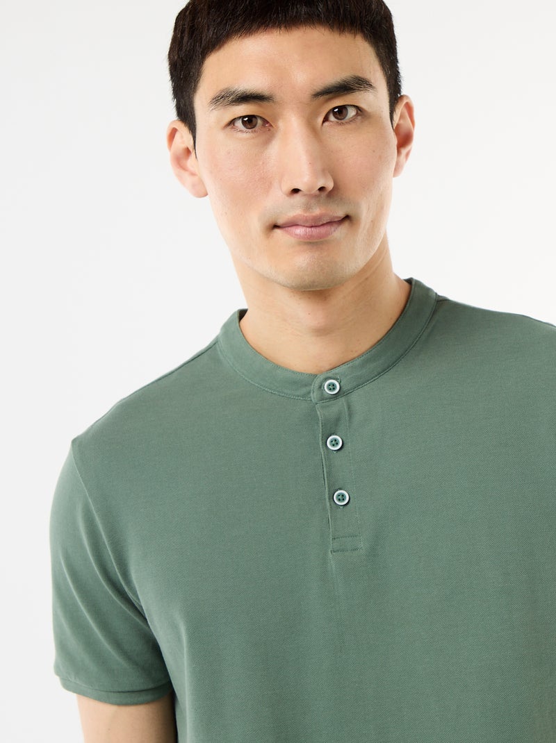 Polo col mao Vert - Kiabi