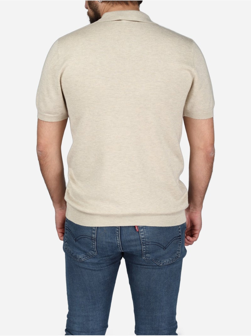 Polo col zippé - Frilivin Beige - Kiabi