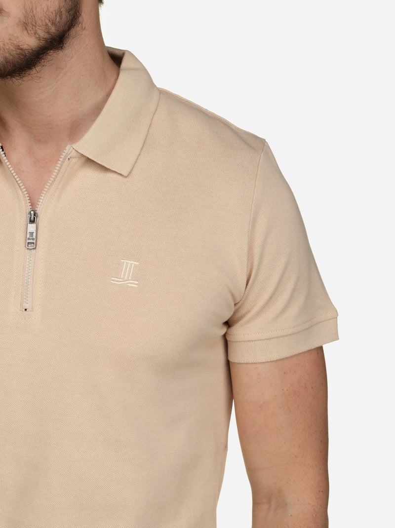 Polo col zippé - Torrente Beige - Kiabi