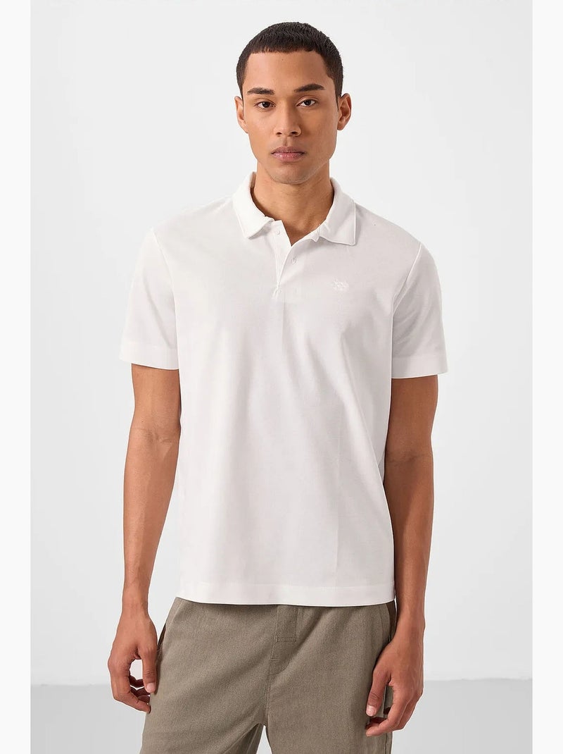 Polo coton élasthanne tommy Blanc cassé - Kiabi