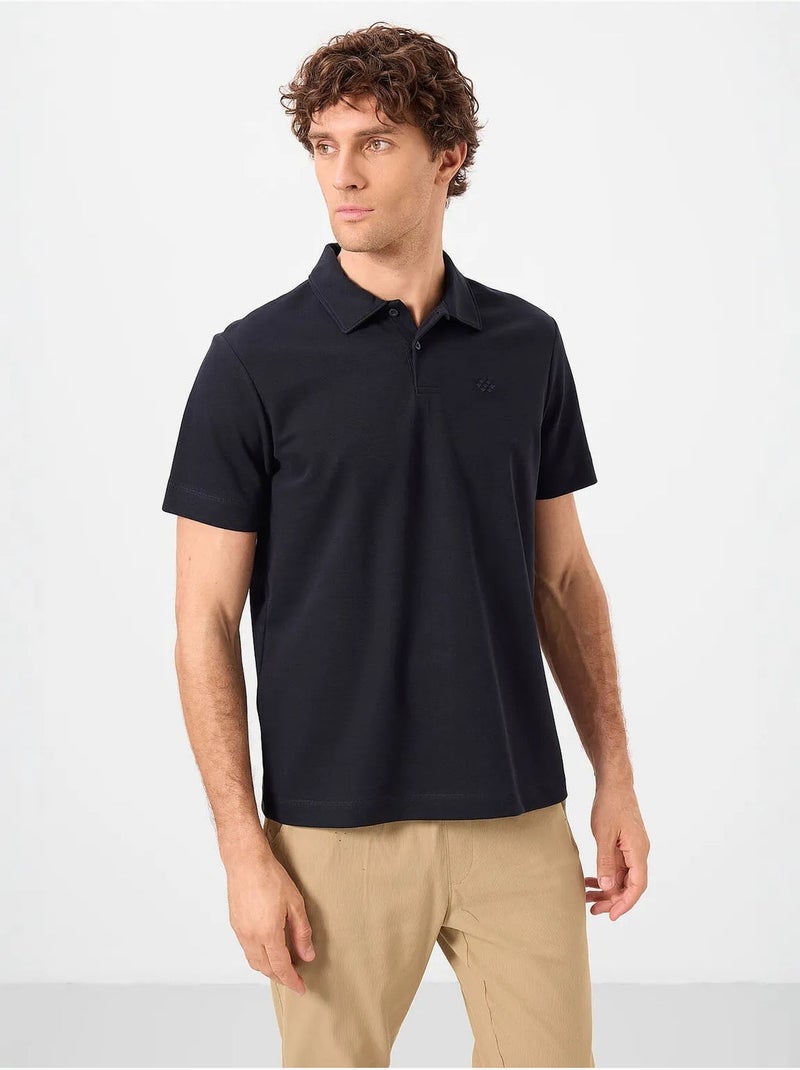 Polo coton élasthanne tommy Bleu marine - Kiabi