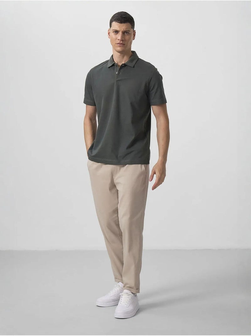 Polo coton élasthanne tommy Vert foncé - Kiabi