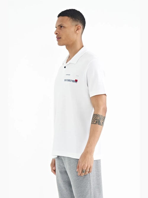 Polo coton imprimé texte tommy - Kiabi