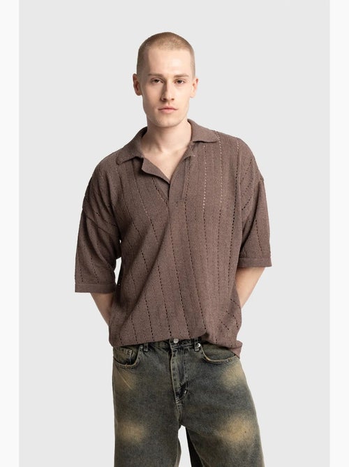 Polo coton texturé ample giesto - Kiabi Polo coton texturé ample giesto - Kiabi