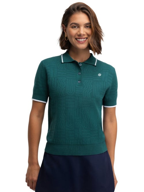 Polo de golf maille femme golf femme hazard teal - Kiabi