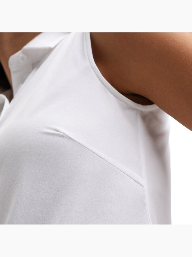 Polo de golf technique sans manches femme golf femme llorea Blanc - Kiabi