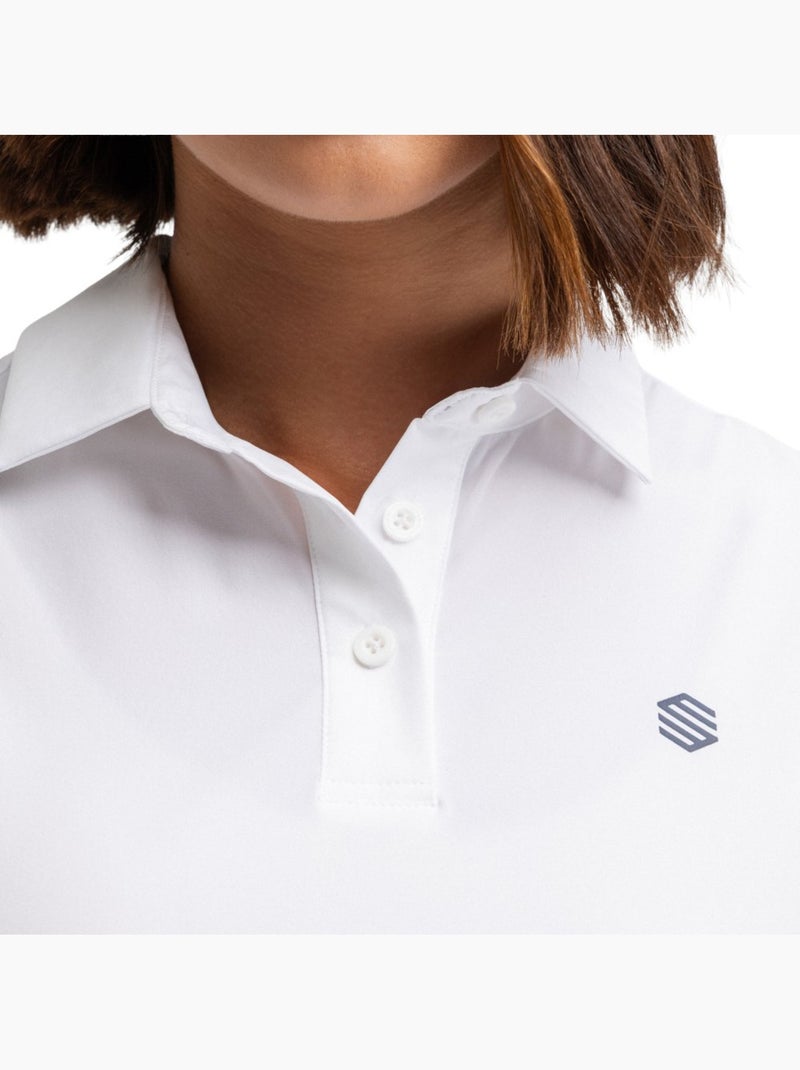 Polo de golf technique sans manches femme golf femme llorea Blanc - Kiabi
