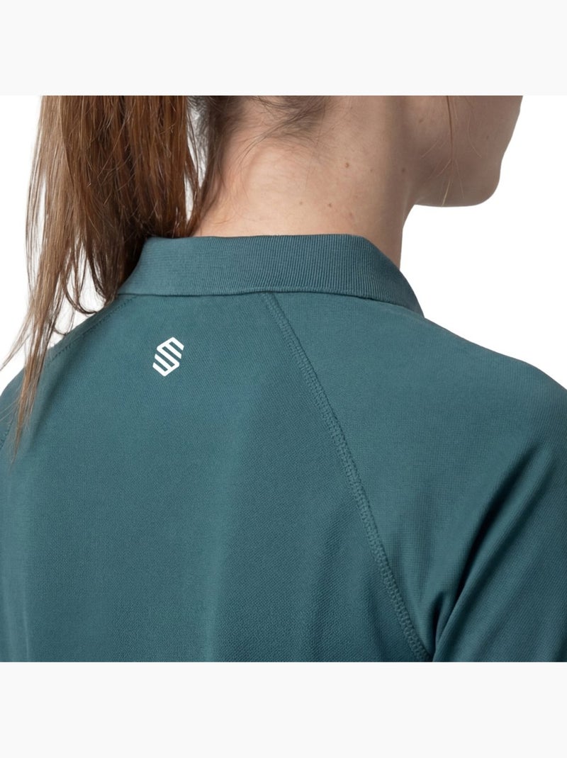 Polo de tennis demi-zip femme tennis femme player-w Vert - Kiabi