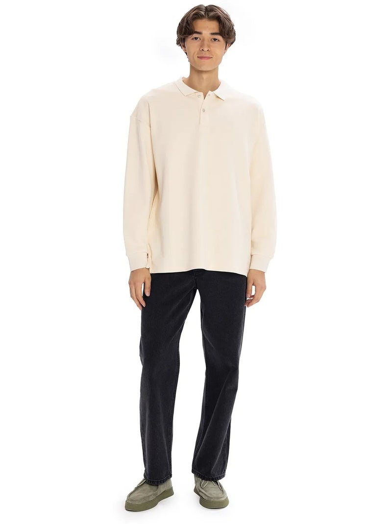 Polo détail boutonné giesto Beige argile - Kiabi