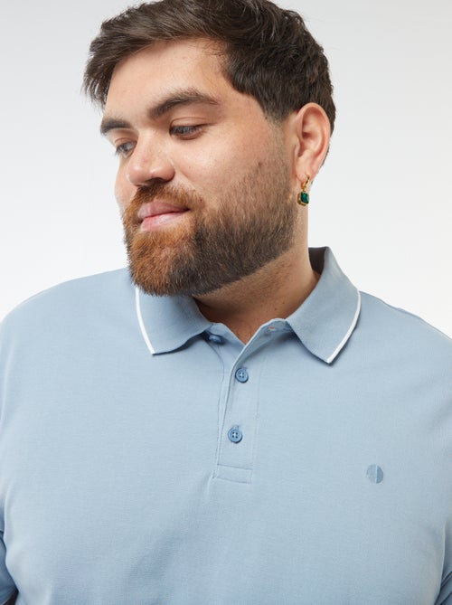 Polo en coton à contrastes - Kiabi