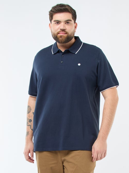 Polo en coton à contrastes - Kiabi