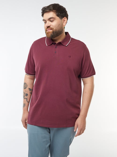 Polo en coton à contrastes - Kiabi