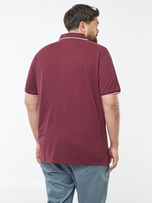 Polo en coton à contrastes - Kiabi