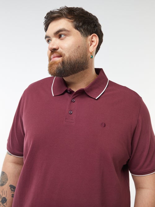 Polo en coton à contrastes - Kiabi