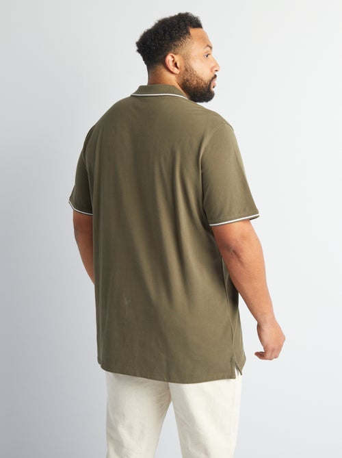 Polo en coton à contrastes - Kiabi