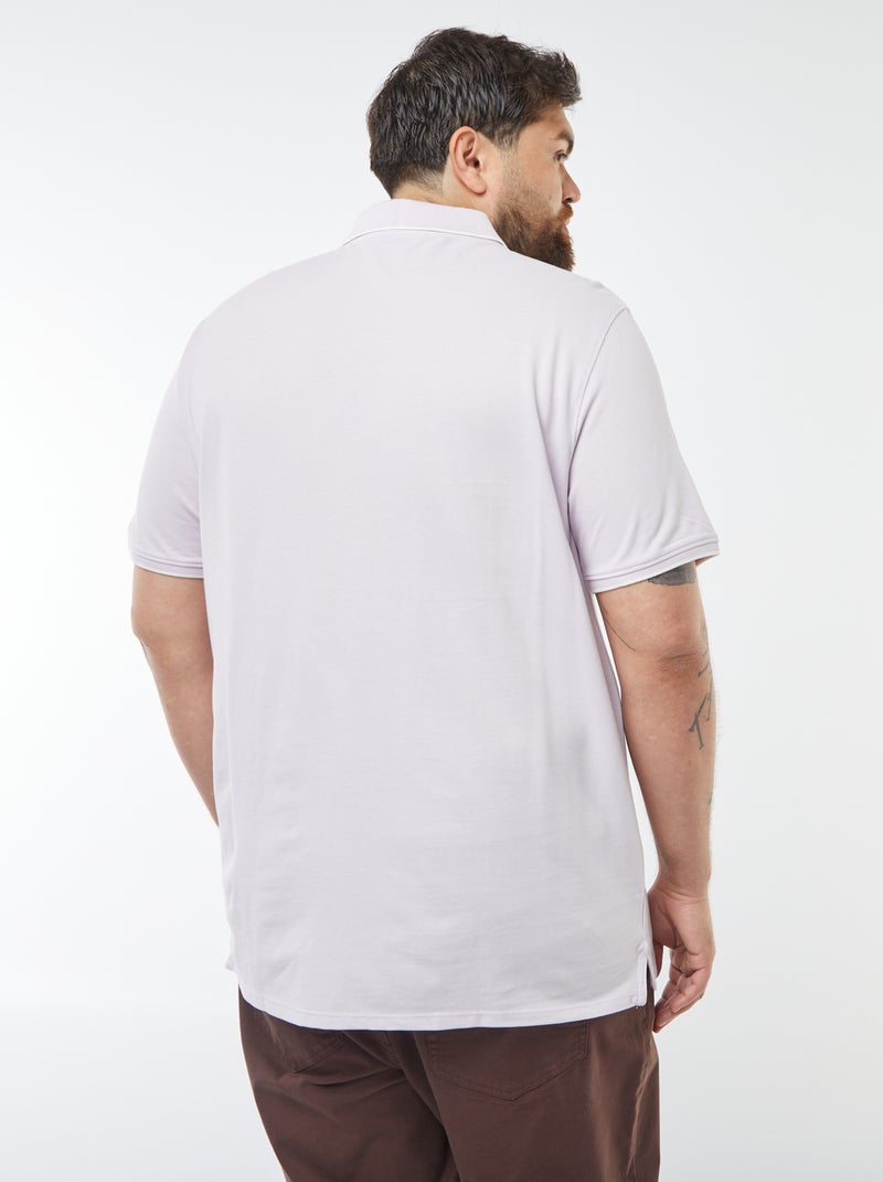 Polo en coton à contrastes Lilas - Kiabi