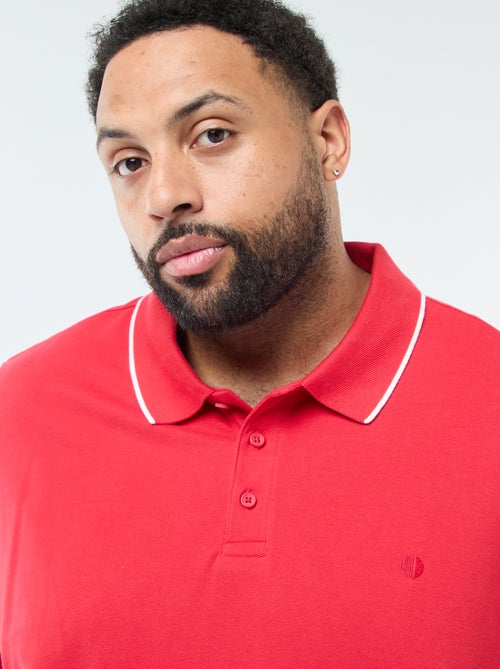 Polo en coton à contrastes - Kiabi