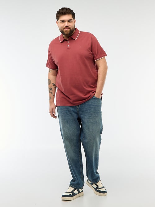 Polo en coton à contrastes - Kiabi