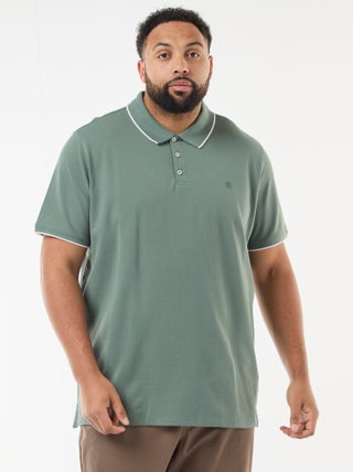 Polo en coton à contrastes