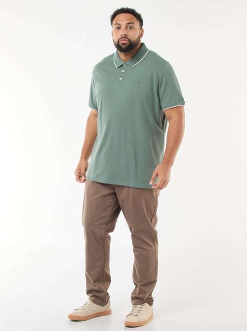 Polo en coton à contrastes - Kiabi