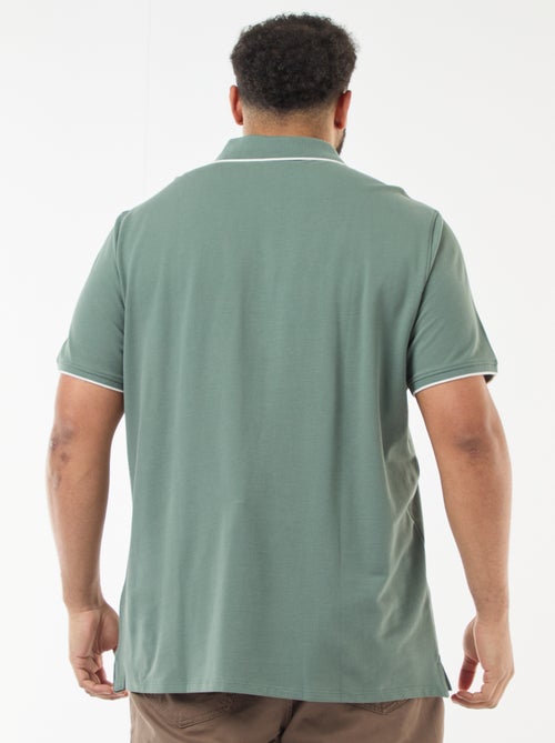 Polo en coton à contrastes - Kiabi